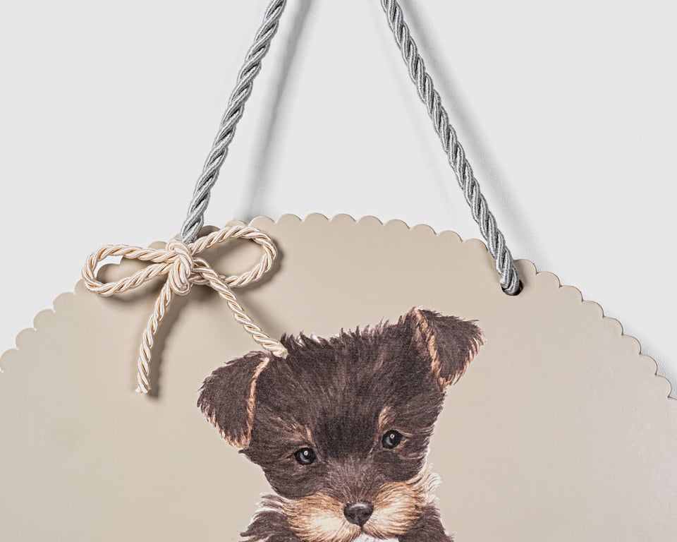 Placa Cachorrinho Amigo Yorkshire Bege — vista alternativa