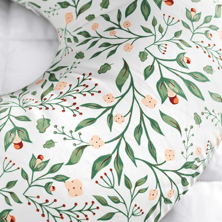 Almofada Amamentação Folhas do Bosque Verde