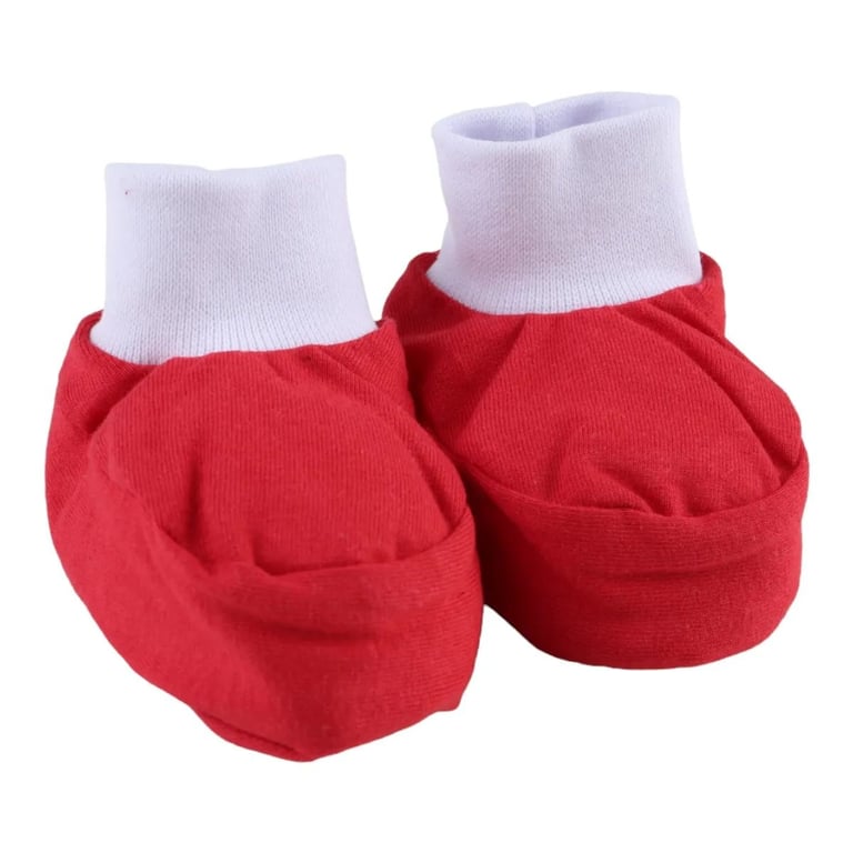 Kit Luva e Pantufa Bebê Chutinho Liso Vermelho — vista alternativa