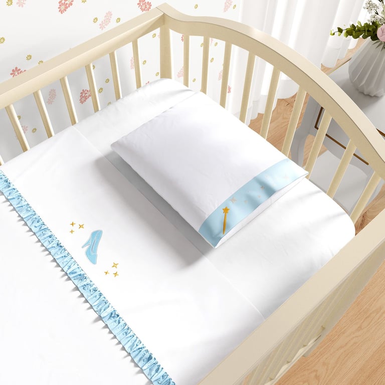 Jogo de Lençol Berço Bordado Princesa Cinderela 3 peças — vista alternativa