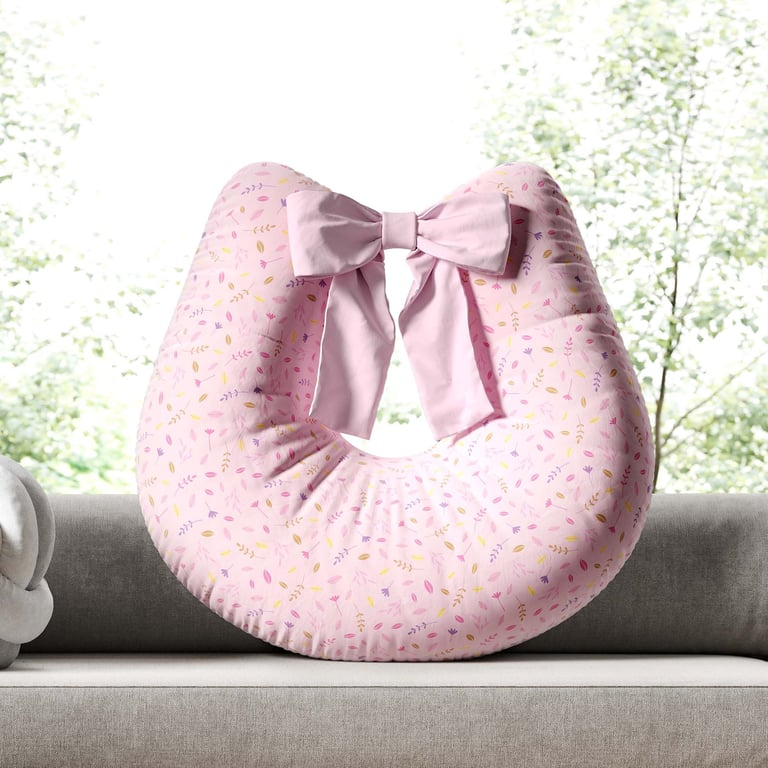 Almofada Amamentação Folhas Selva Baby Rosa — vista alternativa