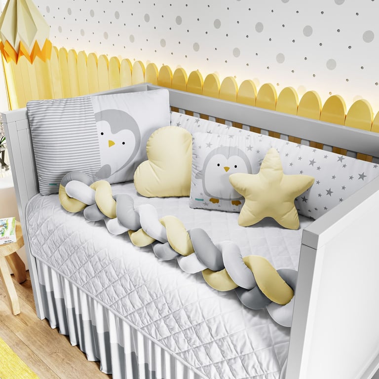 Kit Berço Trança Pinguim Estrelinha — vista alternativa