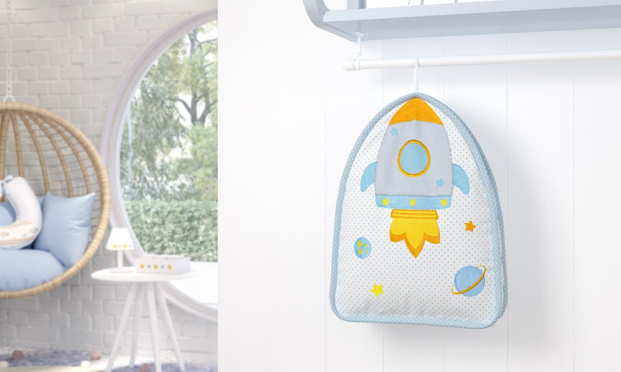 Porta Fraldas Foguete Astronauta Poá — vista alternativa