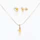 Conjunto Infantil Colar e Brincos Passarinho Ouro - imagem 1