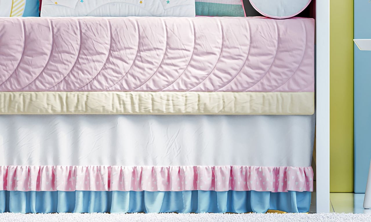 Saia de Cama Babá Babadinho Rosa/Azul — vista alternativa