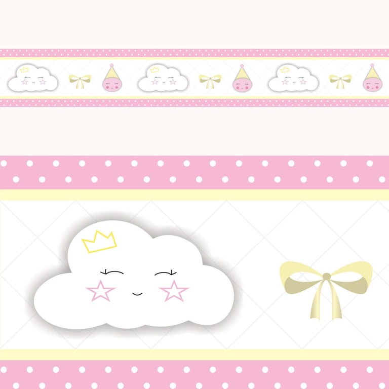 Faixa Adesiva de Parede Nuvem Rosa