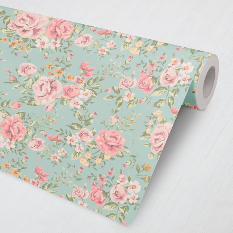 Papel de Parede Rosas e Flores Vintage 3M