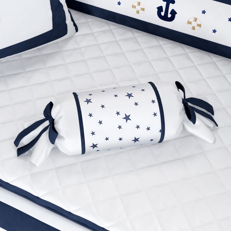 Almofada Apoio Bala Estrelinhas Azul Marinho 60cm