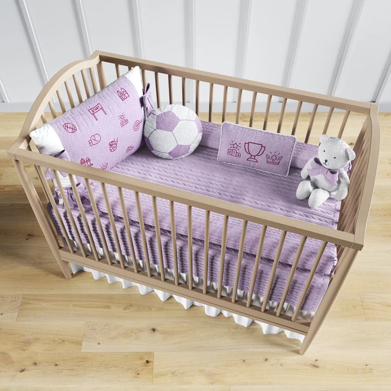 Kit Berço Tricot Esportes Lilás — vista alternativa