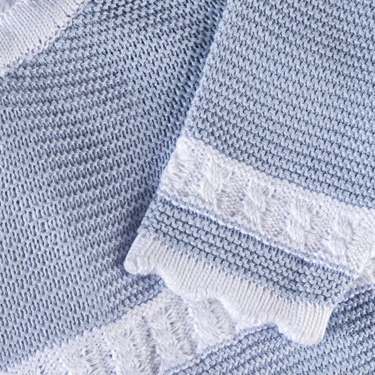 Saída Maternidade Tricot Macacão Azul Topázio 02 Peças — vista alternativa