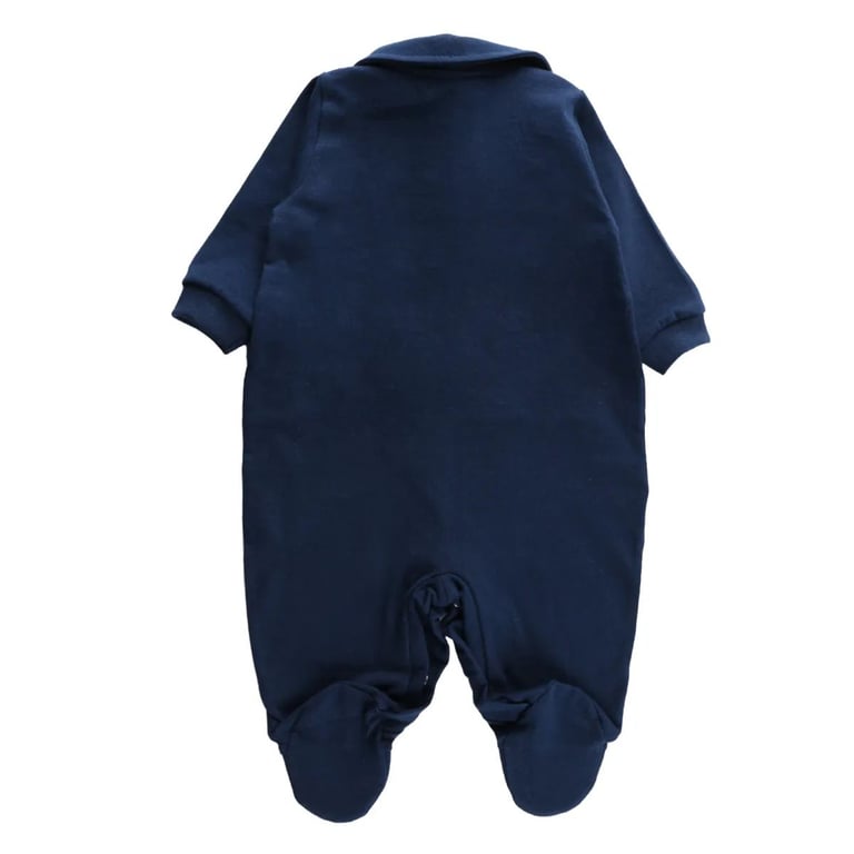 Saída de Maternidade Din Don Ursinho Detalhe Xadrez Azul Marinho — vista alternativa