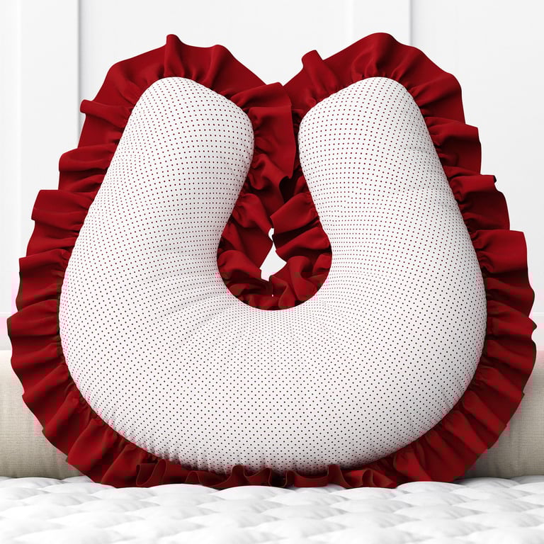 Almofada Amamentação Poá Pontinho Vermelho