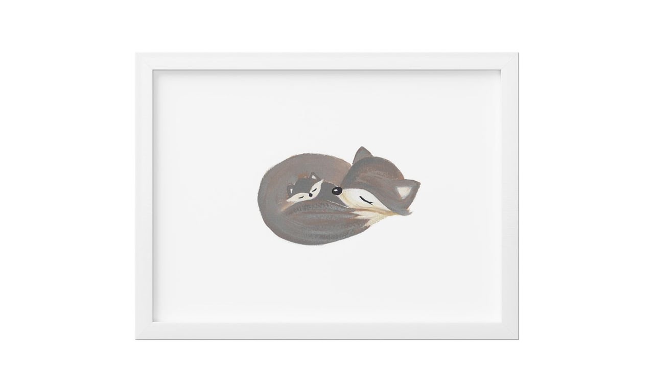 Quadro Raposinha Cinza 33cm