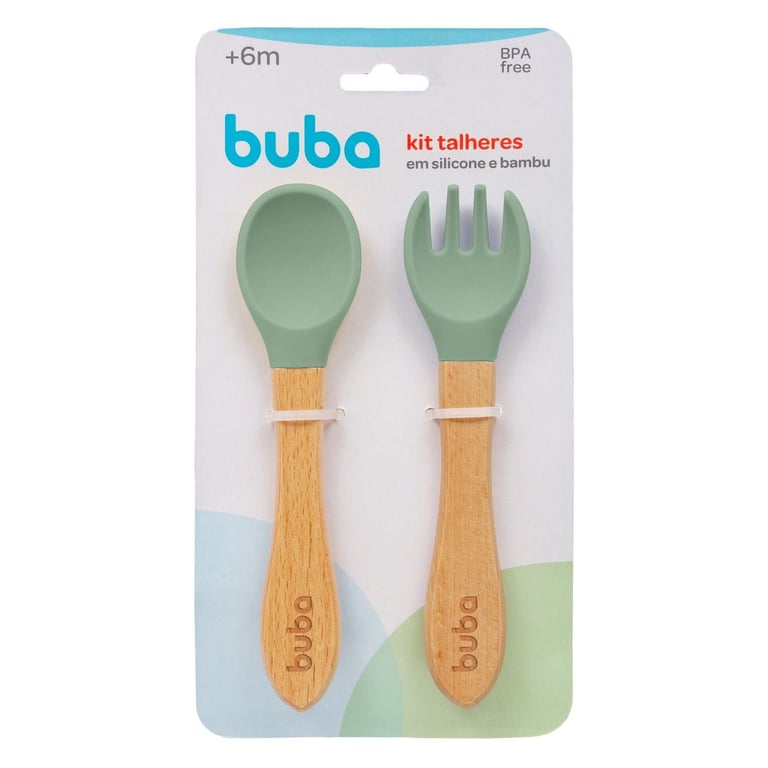 Kit Talher de Silicone e Bambu Azul — vista alternativa