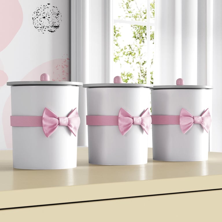 Jogo de Potes Laço Rosa