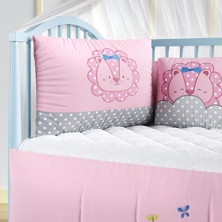 Kit Berço Leoa Rosa Poá