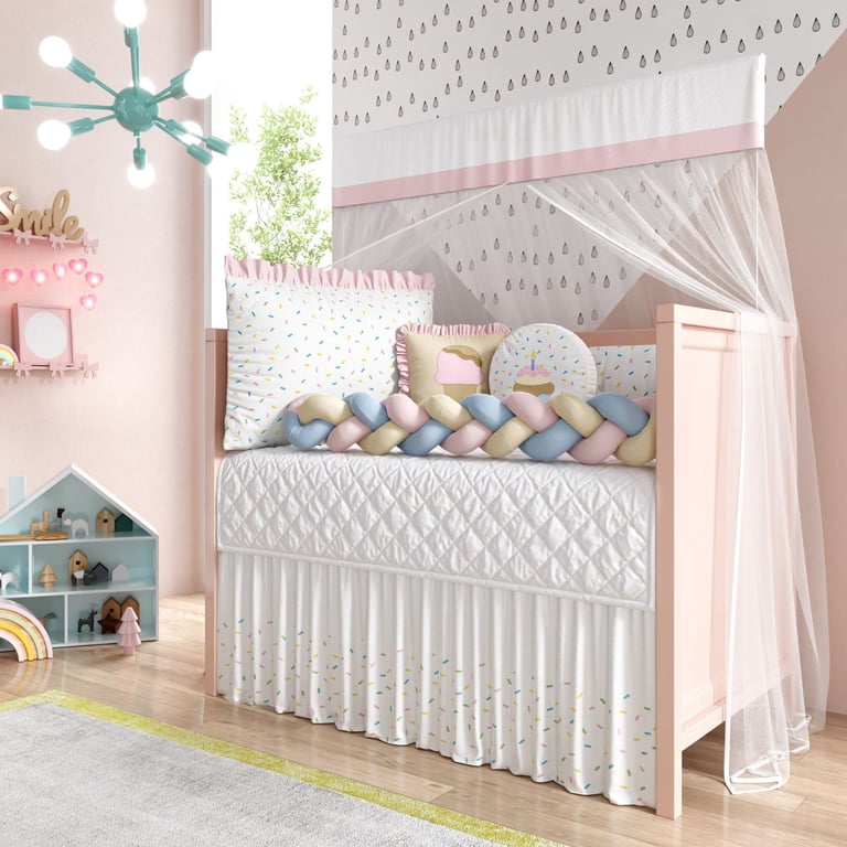 Kit Berço Trança Doce Sonho Rosa — vista alternativa