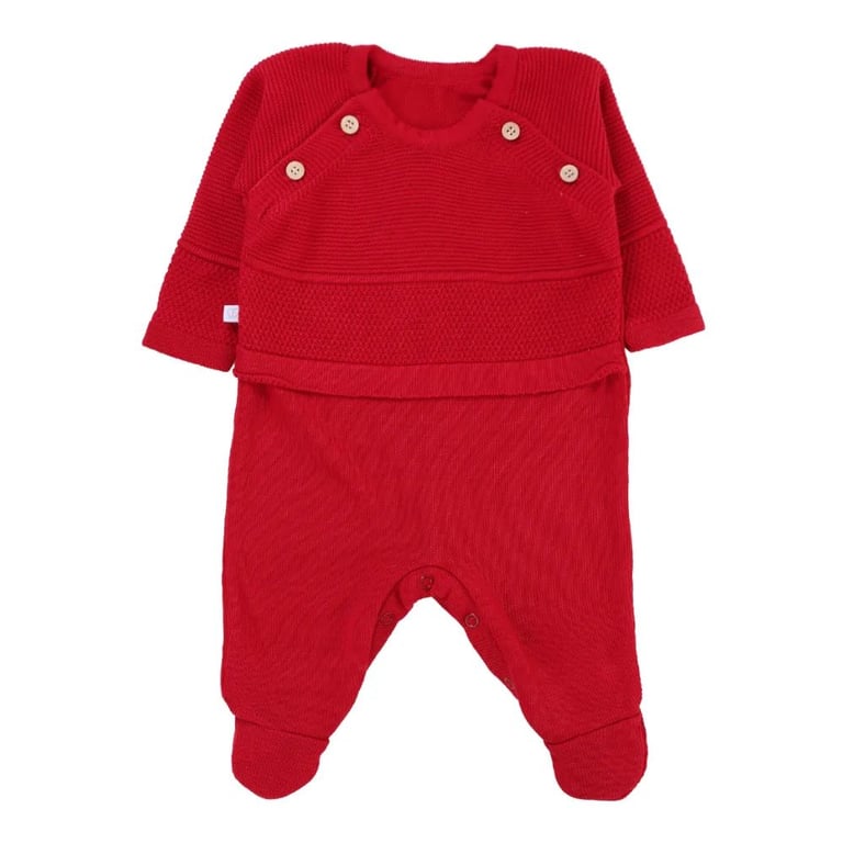 Saída Maternidade Fofinho Com Detalhe De Botões Vermelho