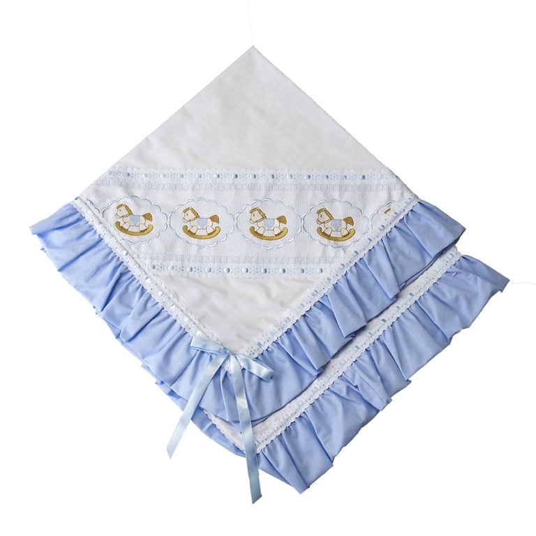 Manta Cavalinho de Balanço Real Azul 80cm
