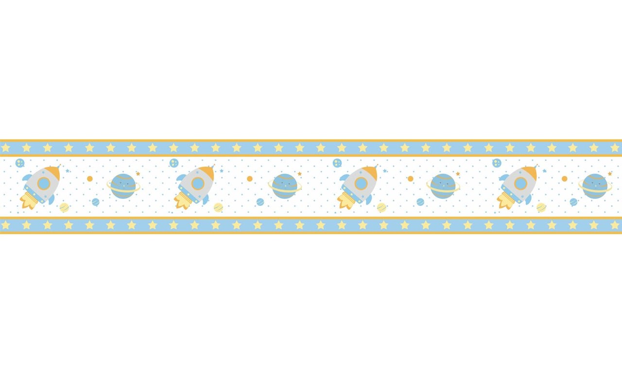 Faixa Adesiva de Parede Astronauta Patchwork Azul — vista alternativa