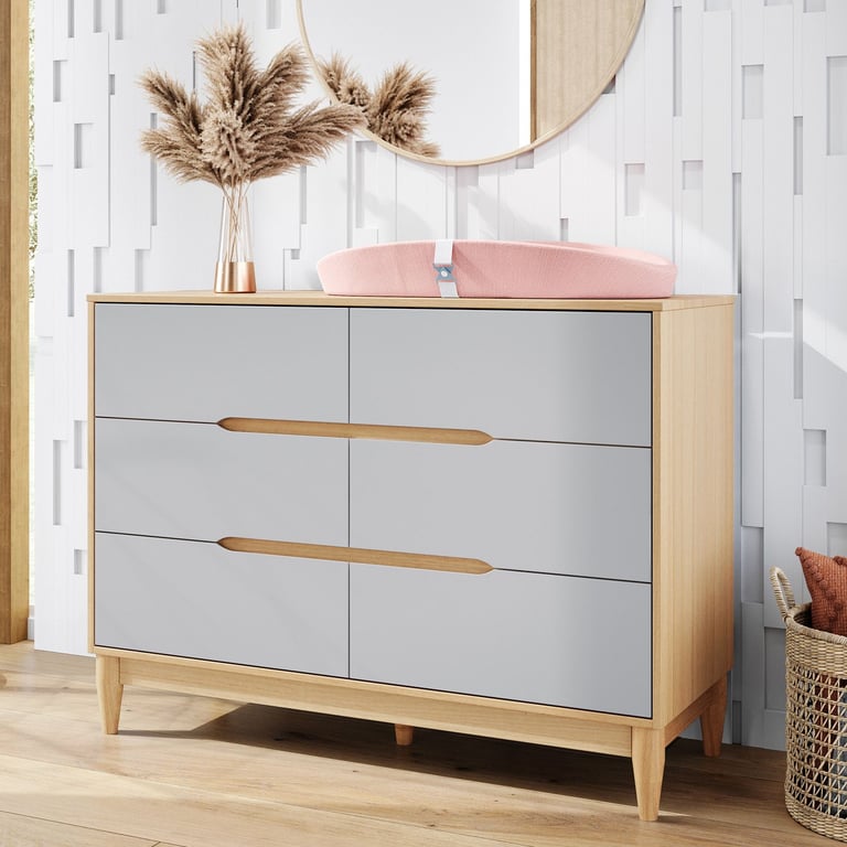 Cômoda Infantil 6 Gavetas Cinza Tomi