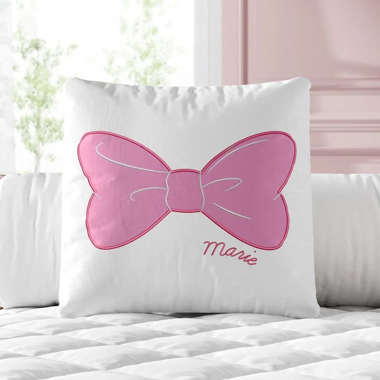 Almofada Quadrada Laço Rosa Marie