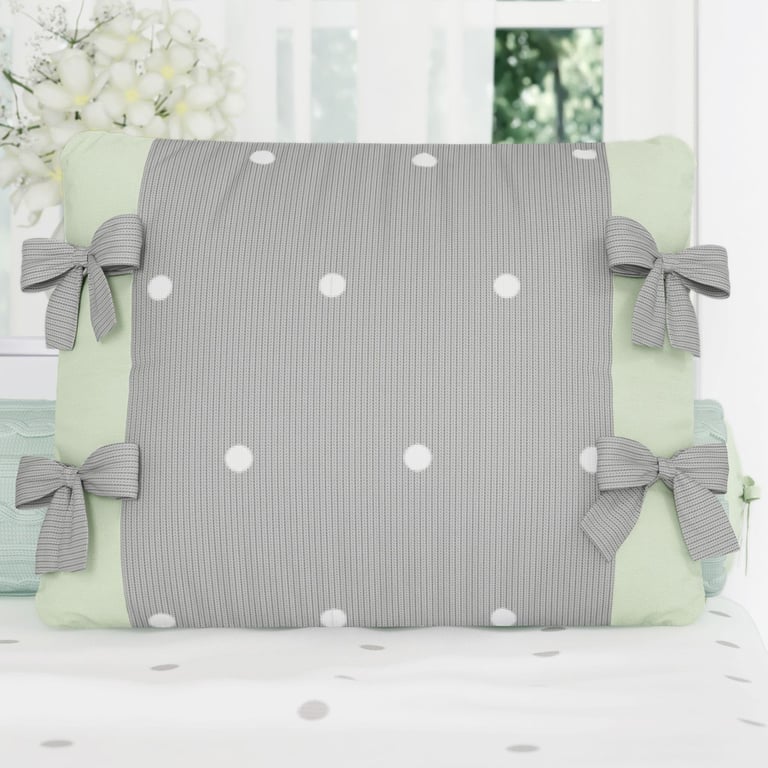 Almofada Laços Tricot Poá Azul 38cm