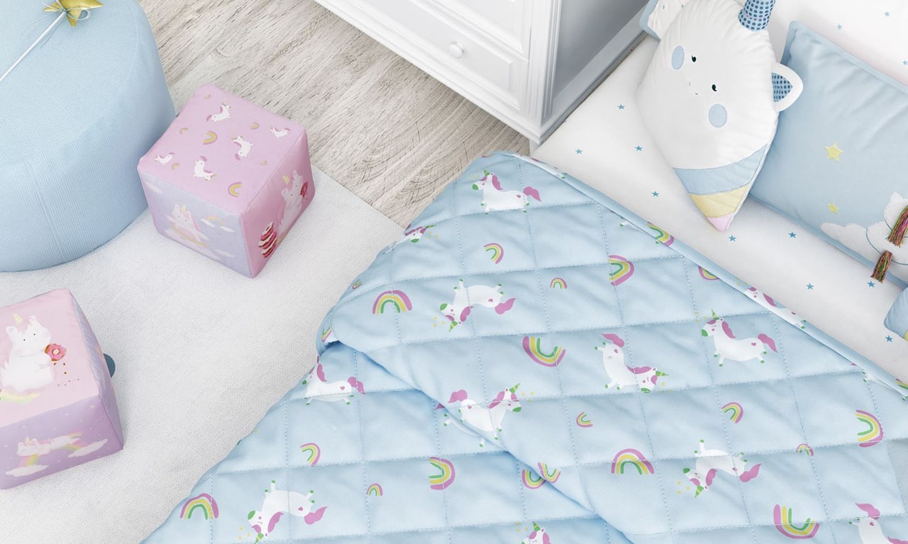 Edredom Infantil Solteiro Matelado Amiguinhas Unicórnio — vista alternativa