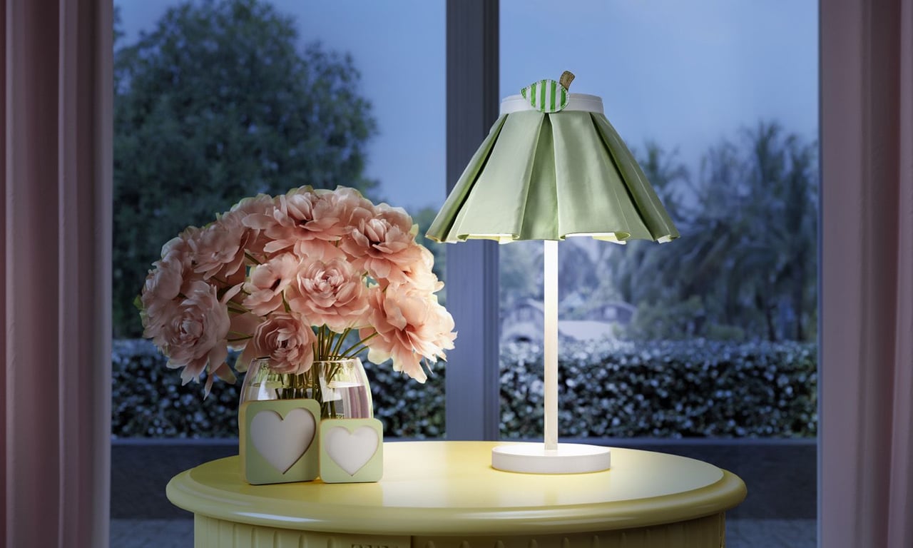 Abajur Simples Maçã Verde Listrado — vista alternativa