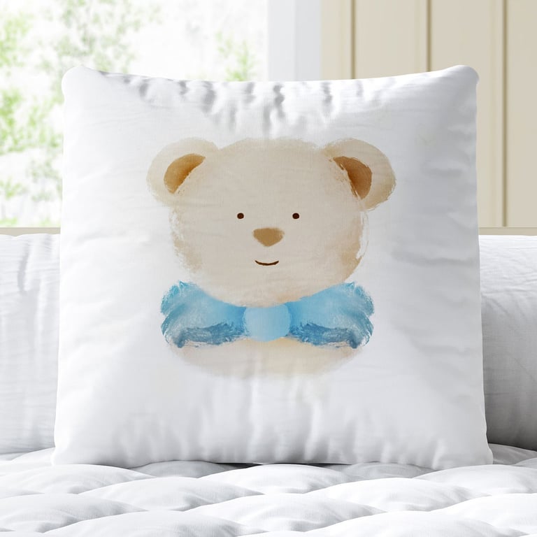 Almofada Quadrada Ursinho de Gravata Borboleta 30cm