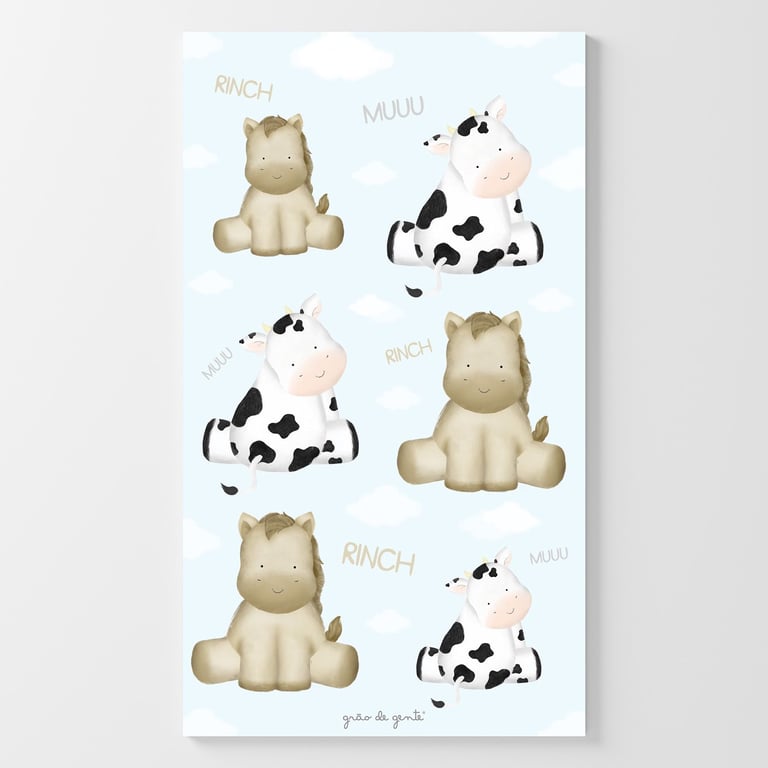 Adesivo de Parede Amiguinhos Cavalinho e Vaquinha