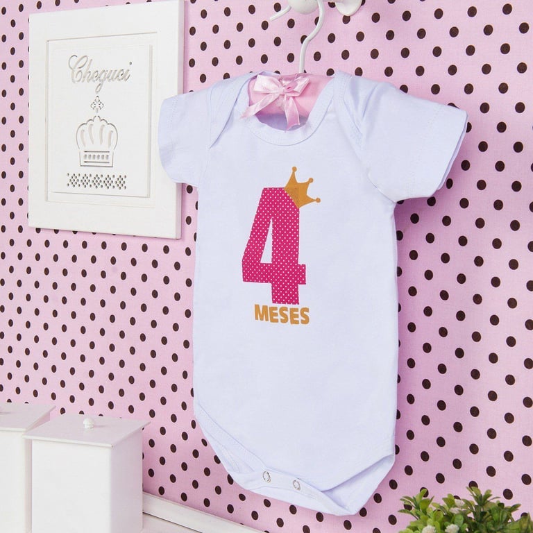 Body Mesversário Rosa - 4 Meses