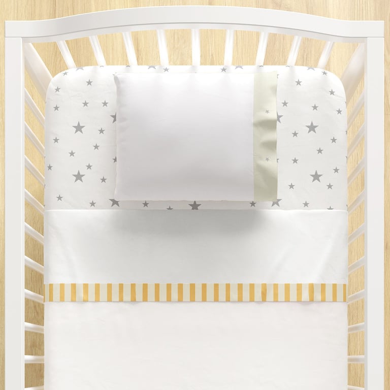 Jogo de Lençol Berço Estrelas e Listras Laranja 3 peças — vista alternativa