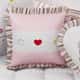 Almofada Quadrada Coração, Nuvem e Lua Rosa 38cm - imagem 1