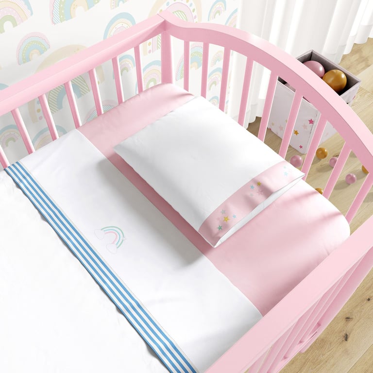 Jogo de Lençol Berço Bordado Arco-íris 3 peças — vista alternativa