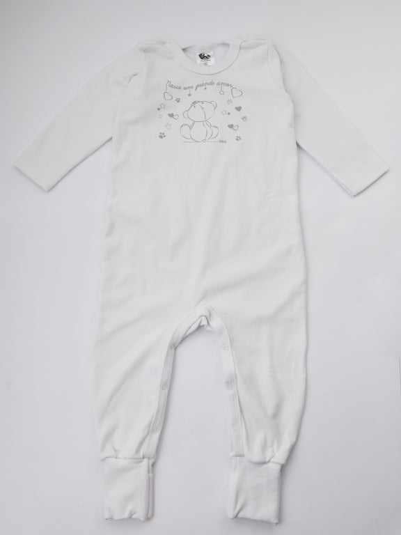 Macacão Longo Branco Pé Reversível