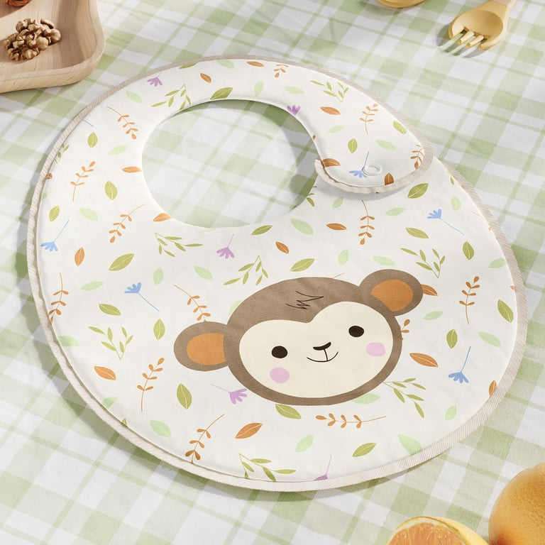 Babador Macaquinha Selva Baby Rosa