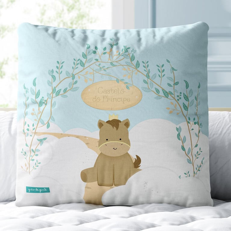 Almofada Quadrada Cavalinho do Príncipe 30cm