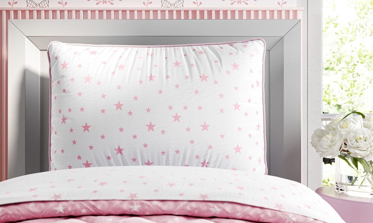 Fronha de Travesseiro Infantil Estrelinha Branco e Azul