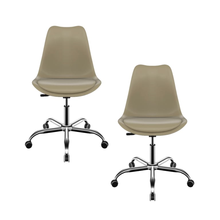 Kit Cadeira de Escritório Saarinen Cromada Branco