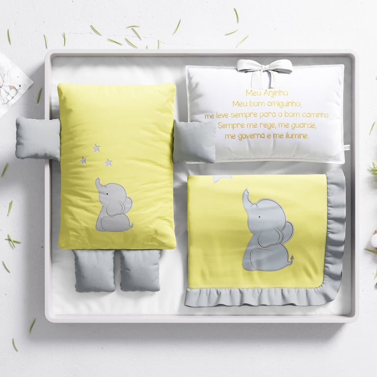 Meu Primeiro Presente Elefantinho Amarelo 03 Peças