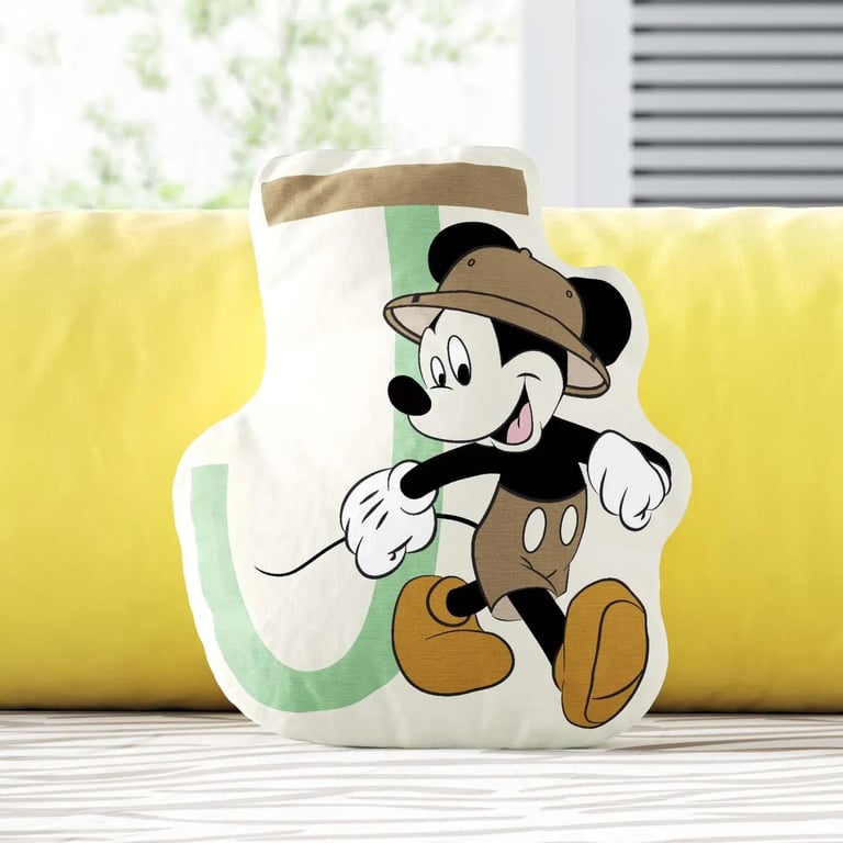 Almofada Mickey Mouse Safári Letra J 20cm