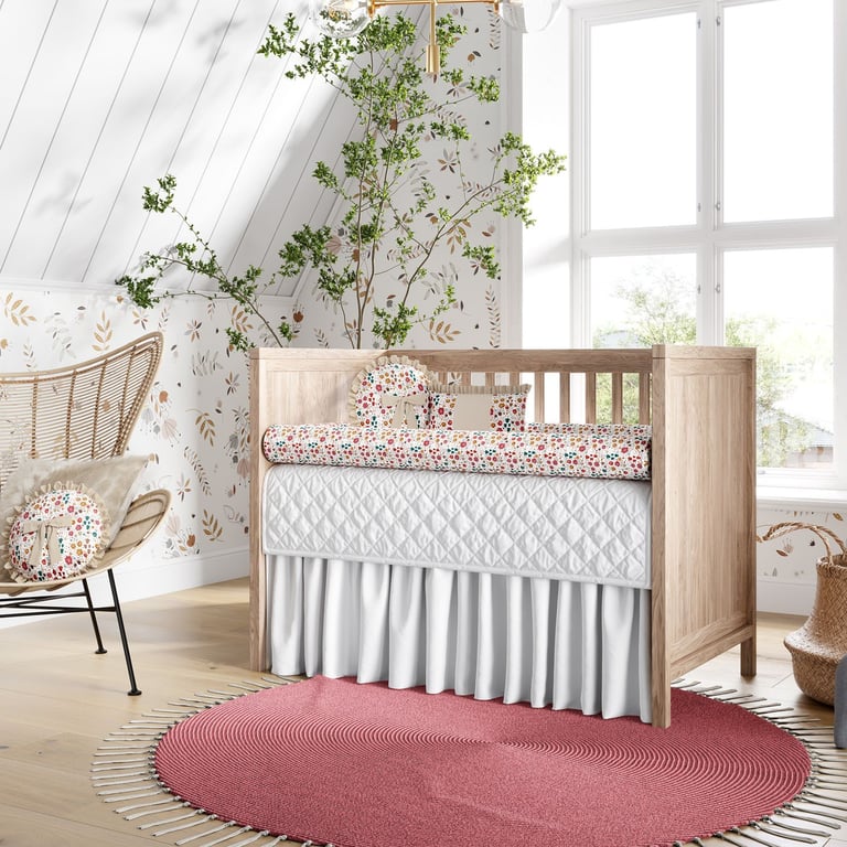 Kit Berço Rolinhos Florido Bege 8 Peças — vista alternativa