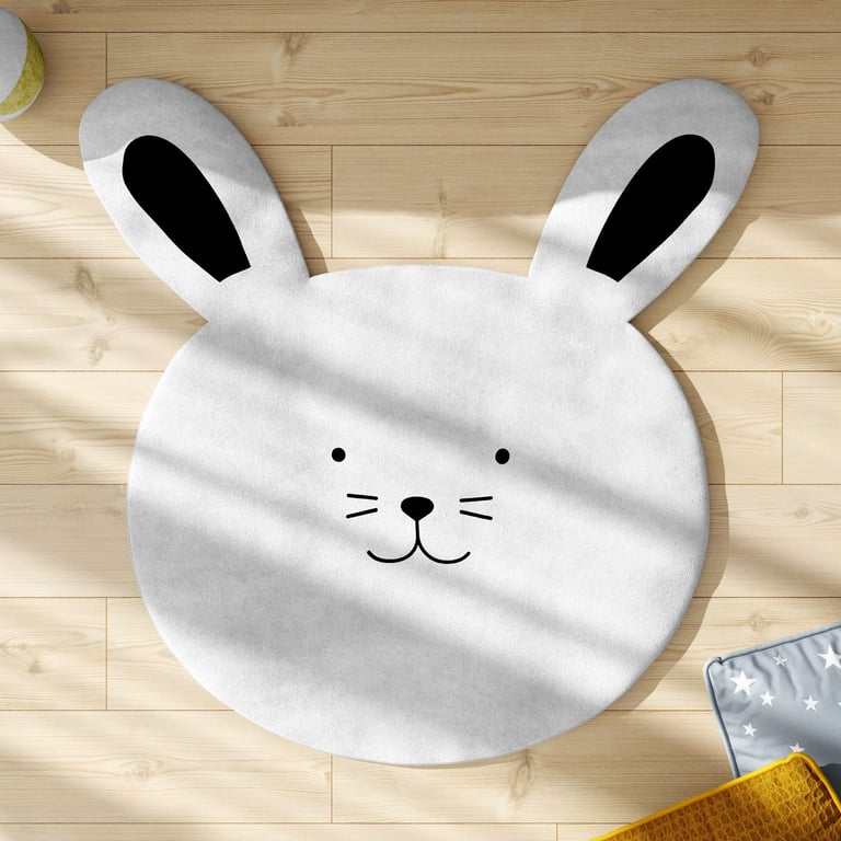 Tapete Coelhinho Luli Preto e Branco 90cm