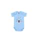 Kit Body Manga Curta Baby Bee Bordado Carinhas Azul e Cinza 3 Peças - imagem 3