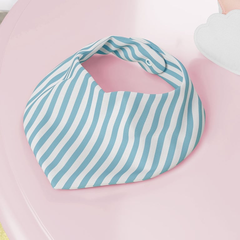 Babador Bandana Listrado Branco/Azul