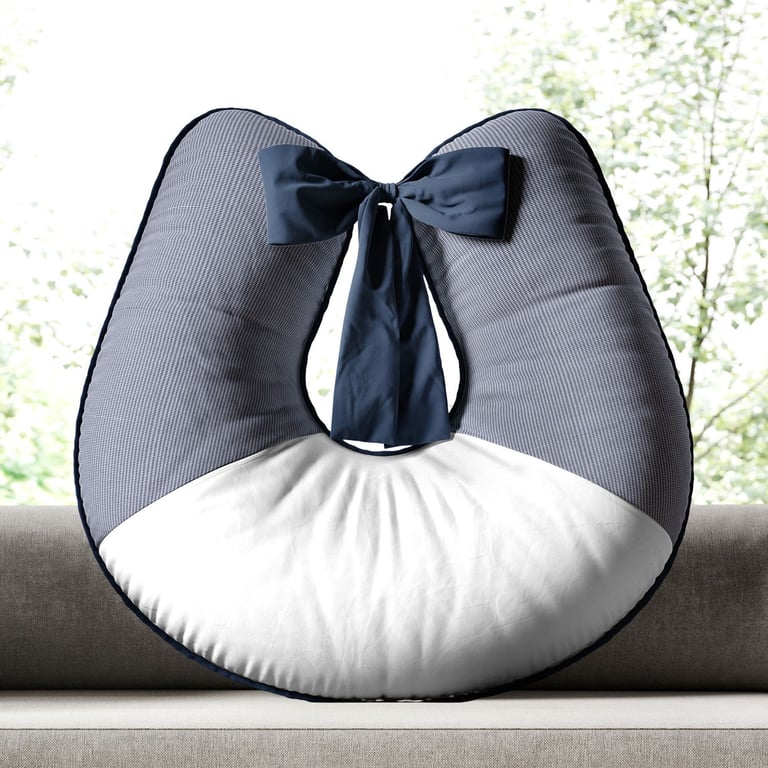 Almofada Amamentação Xadrez Vichy Marinho — vista alternativa