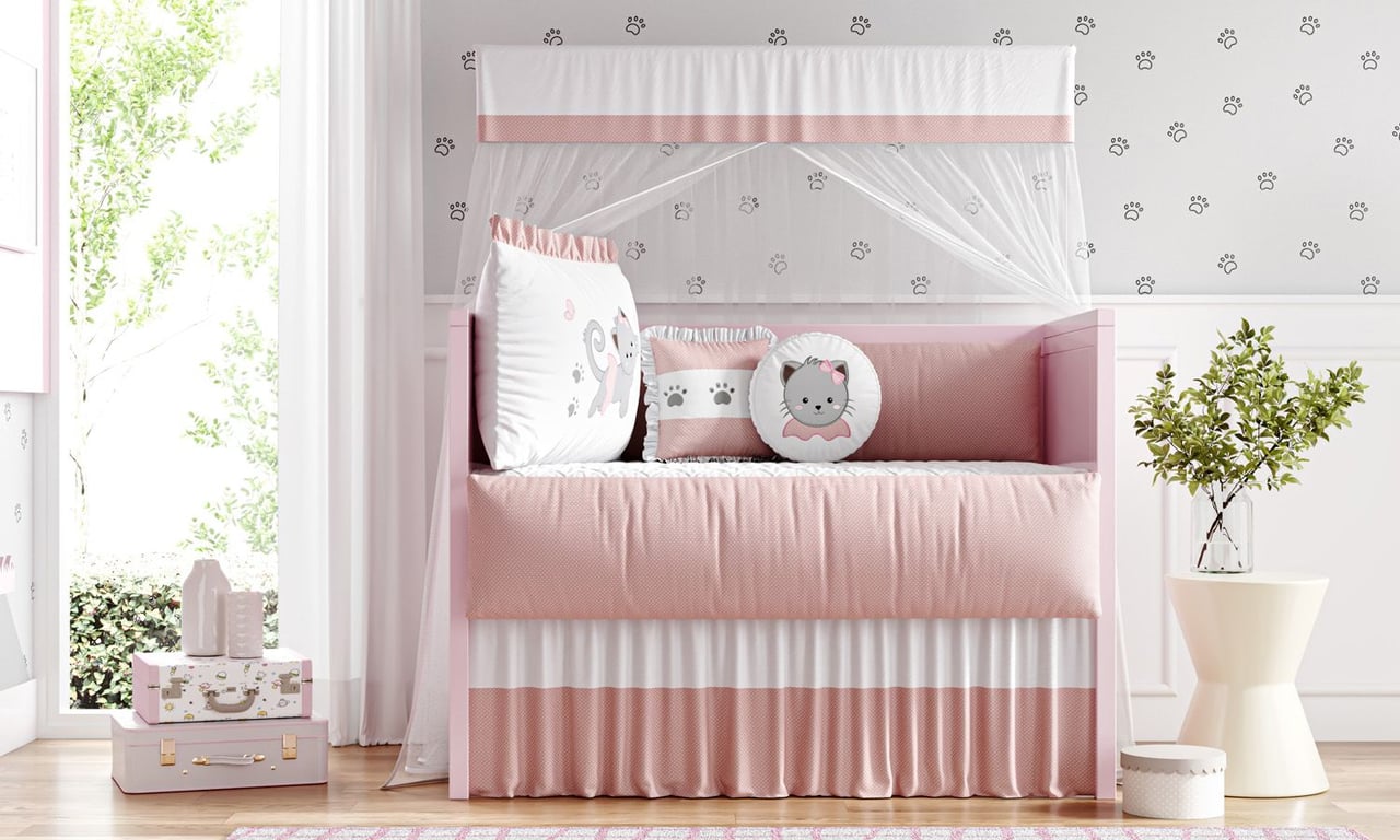 Kit Berço Gatinha Rosa — vista alternativa