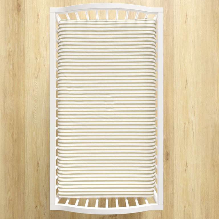 Lençol Berço com Elástico Listra Cinza