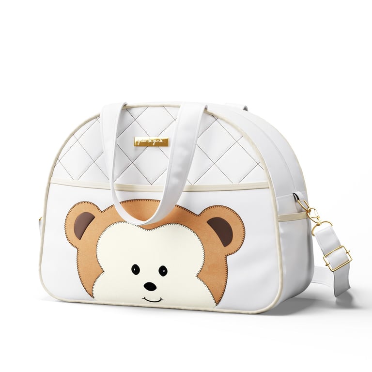 Bolsa Maternidade Amiguinho Macaquinho Branco 35cm